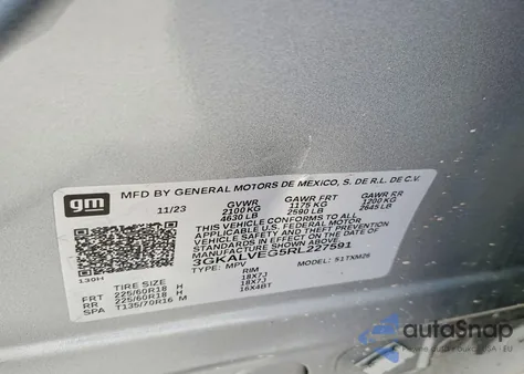 2024 GMC Terrain Slt из США, поврежденный, VIN 3GKALVEG5RL227591